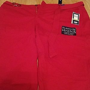 Red plus size shorts